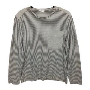 7 For all Mankind Top Womens L Gray Cotton Tee Shirt Long Sleeve Relaxed Casual